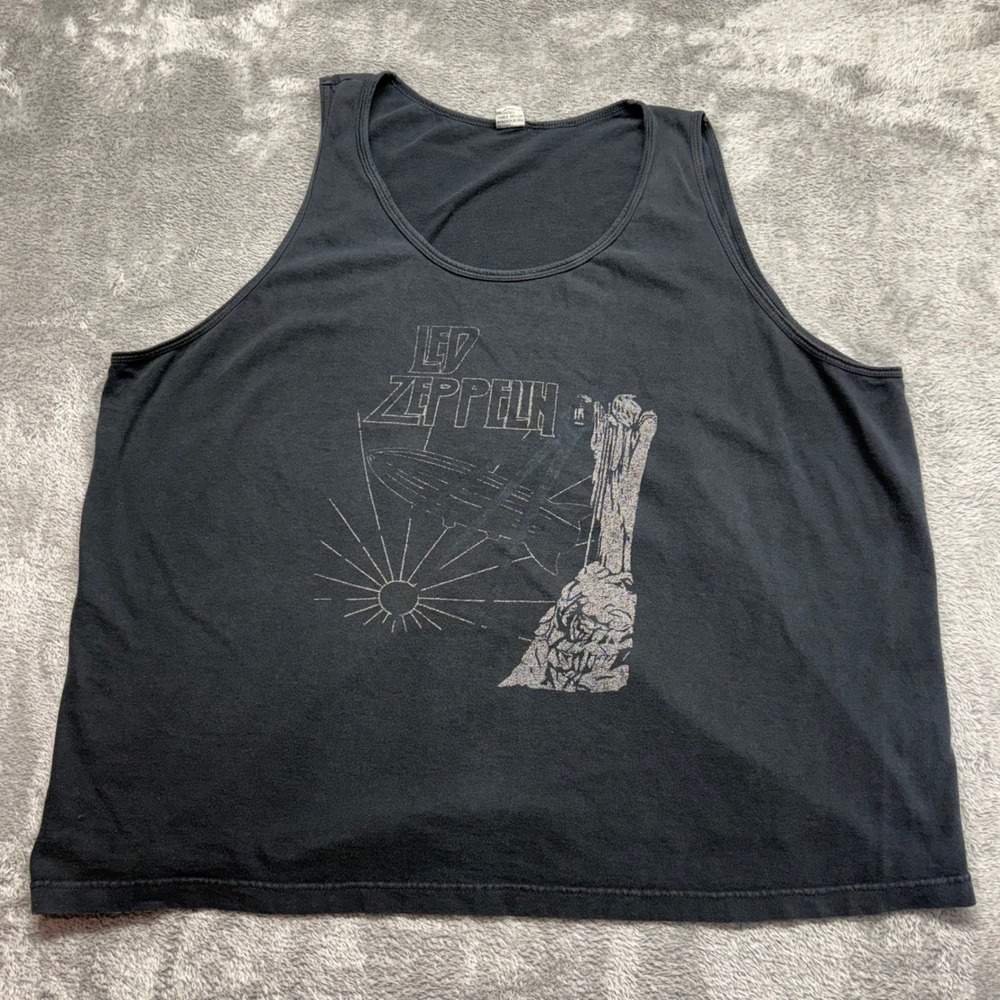 Led Zeppelin Tank Top Mens XL Black Good Graphic Rock Band Sleeveless Shirt